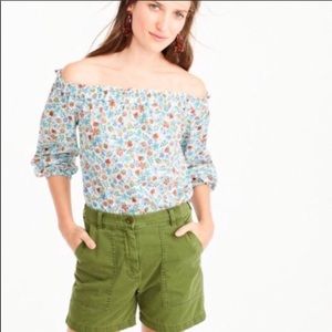 JCREW Liberty Floral Print Peasant Blouse Size 0